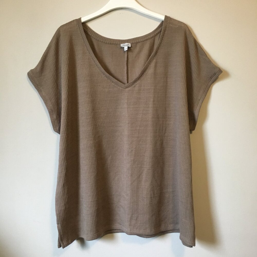 Desert Tan Boxy Knit Sleeveless Sweater Top